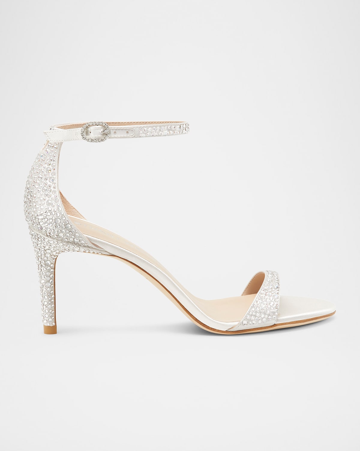 Stuart Weitzman 75mm Bliss Pearls Sandals In Clear/cream