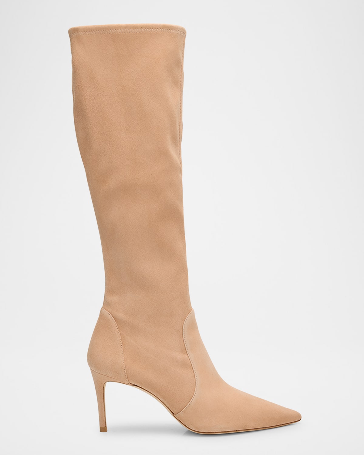 Stuart Weitzman Stuart Power Suede Stiletto Knee Boots In Brown