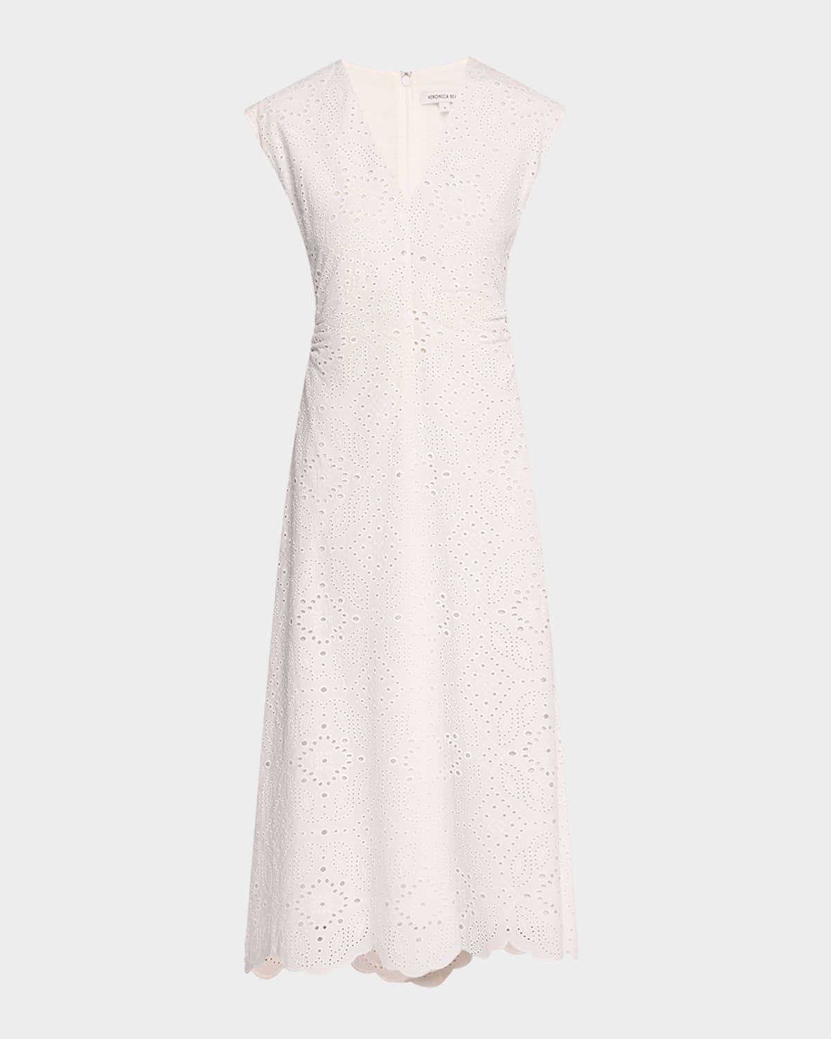 Shop Veronica Beard Aven Eyelet A-line Midi Dress In White