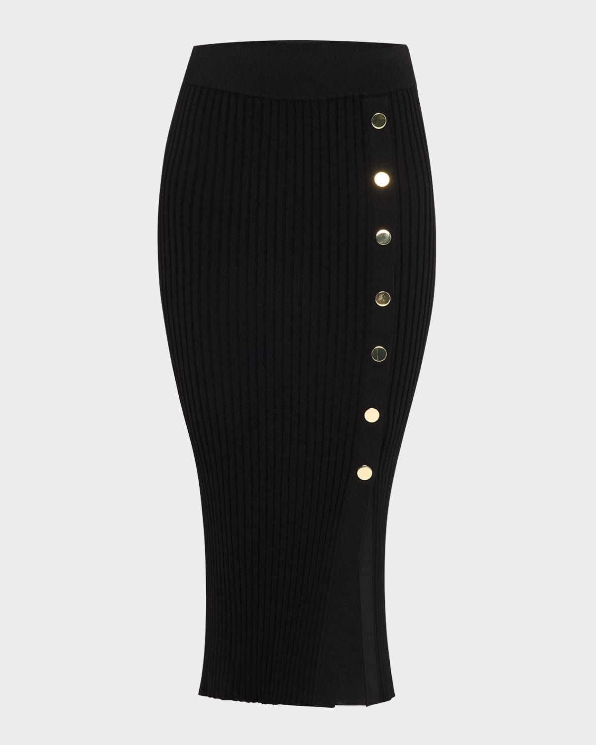 Shop Veronica Beard Tanner Buttoned Rib Midi Skirt In Black