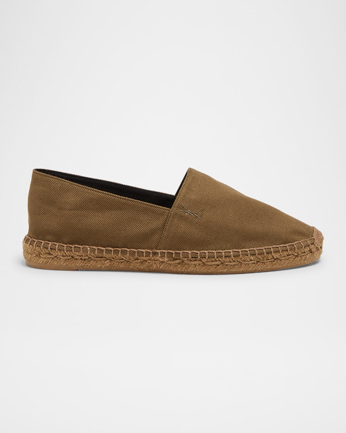 Saint Laurent Cotton Ysl Slip-on Espadrilles In Green