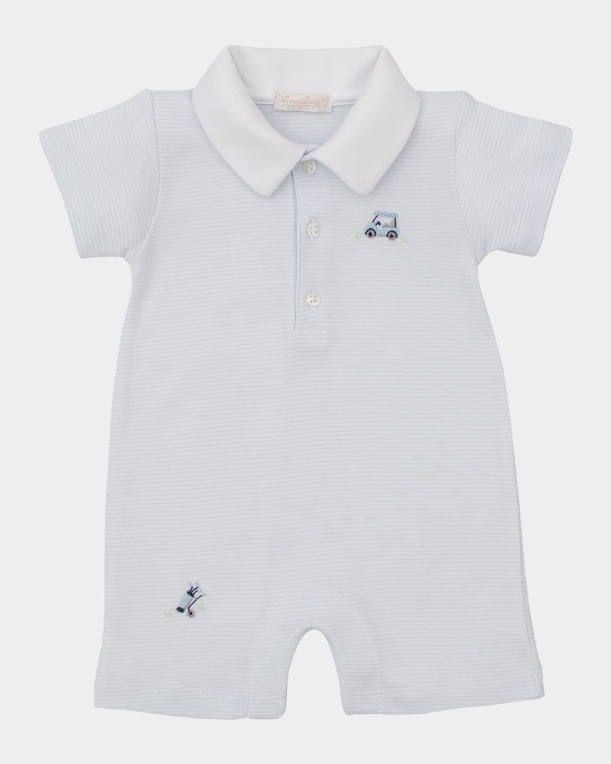 KISSY KISSY BOY'S PREMIER FAIRYWAY FOURSOME HAND EMBROIDERED PLAYSUIT 