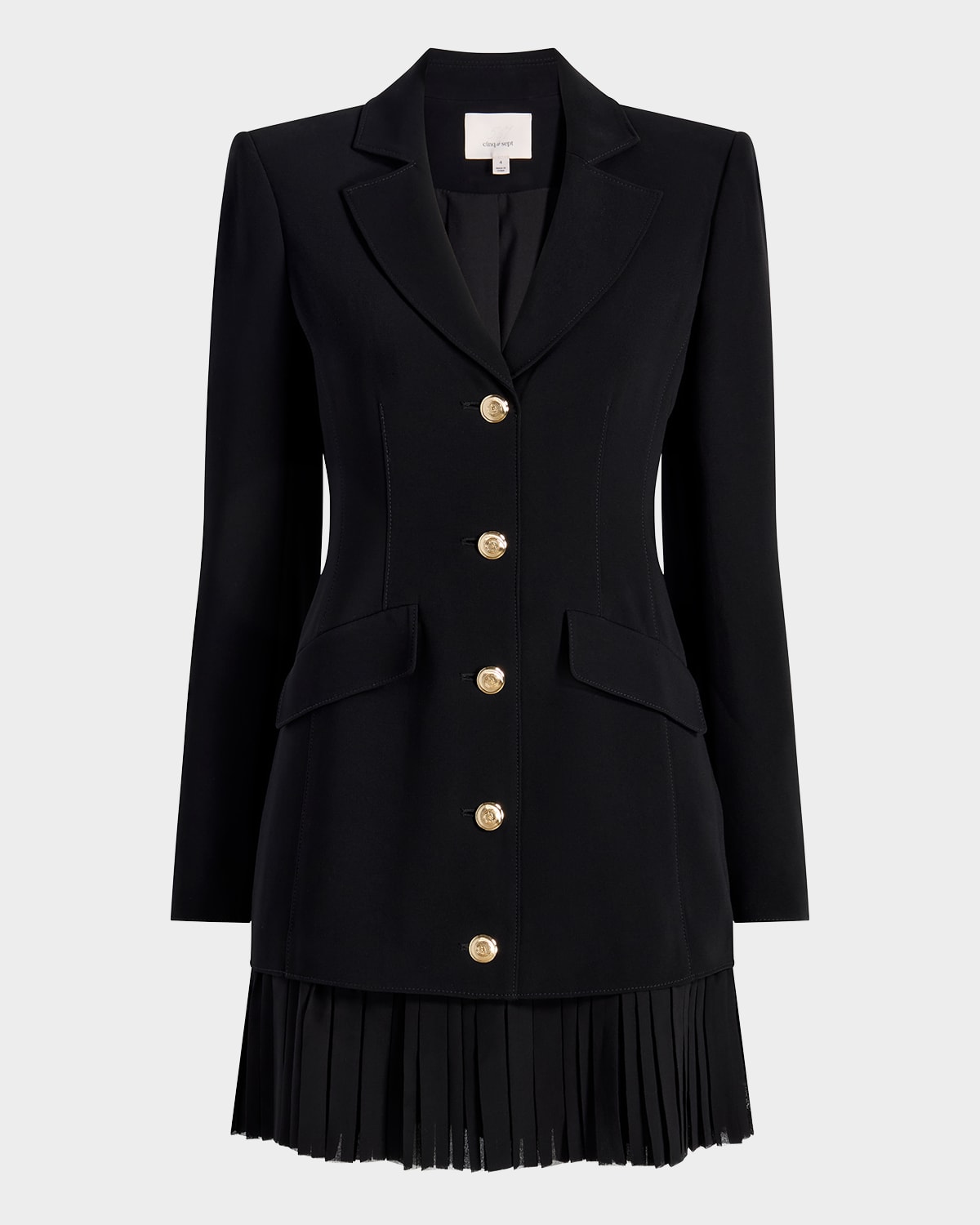 Shop Cinq À Sept Regan Long-sleeve Mini Dress In Black