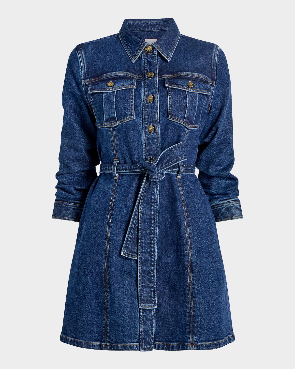 Cinq À Sept Cinq A Sept Clea Button Front Denim Mini Dress In Oceane