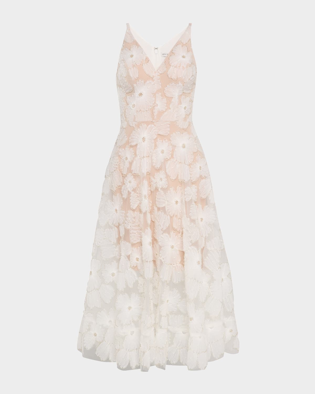 Blair Beaded Floral Applique Midi Dress