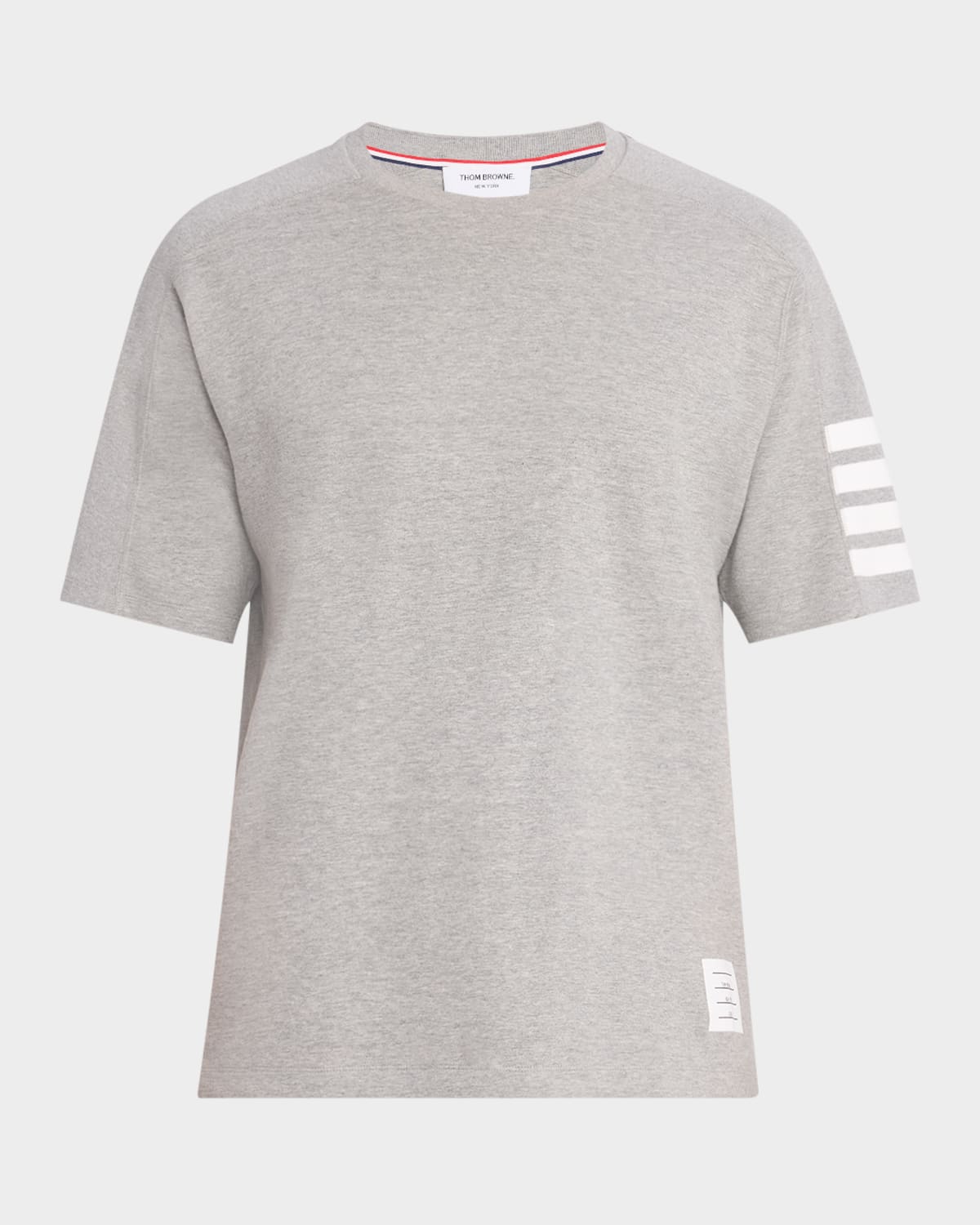Shop Thom Browne Men's 4-bar Milano T-shirt In Light/pastel Grey