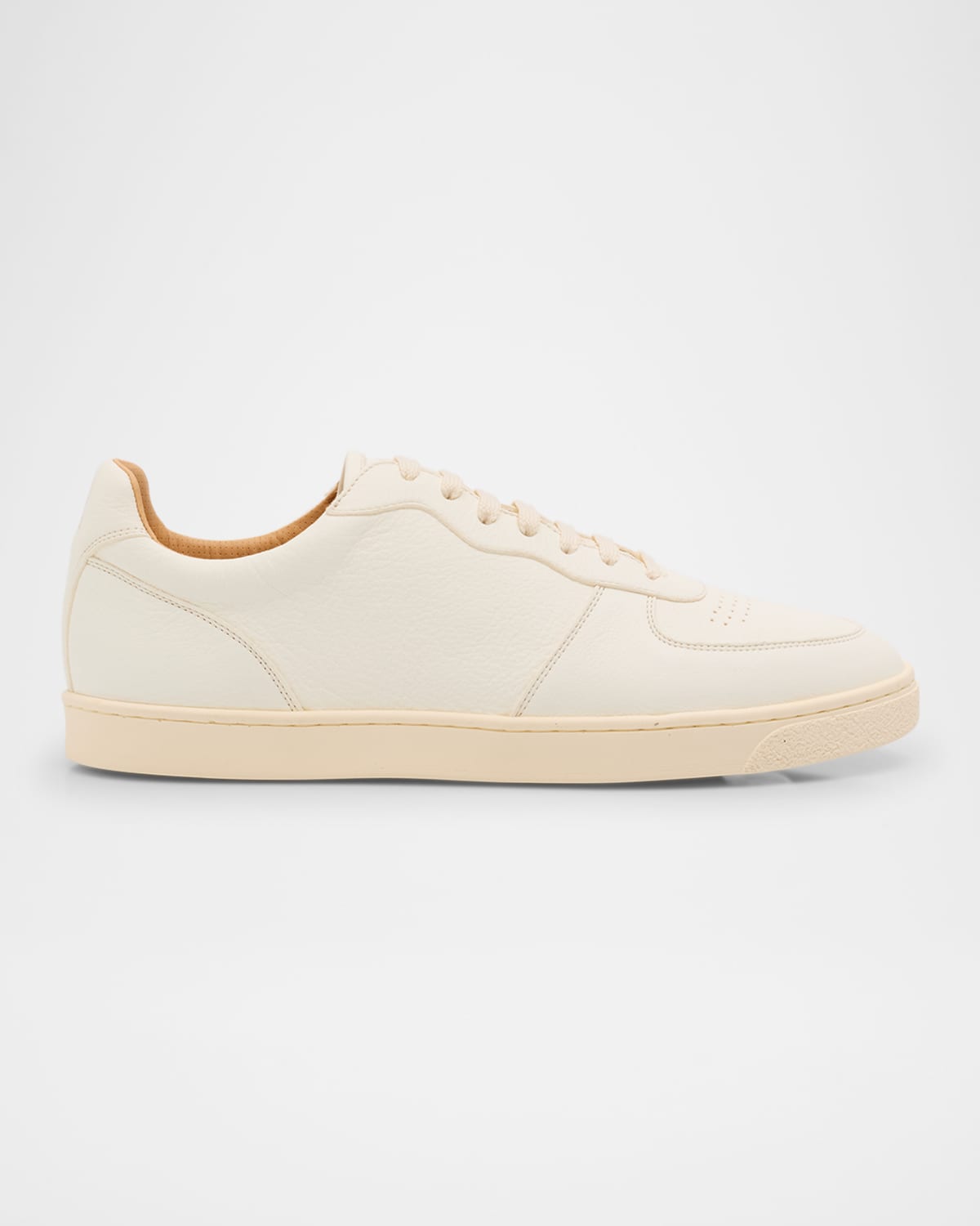 Men's Basket Deerskin Leather Low-Top Sneakers