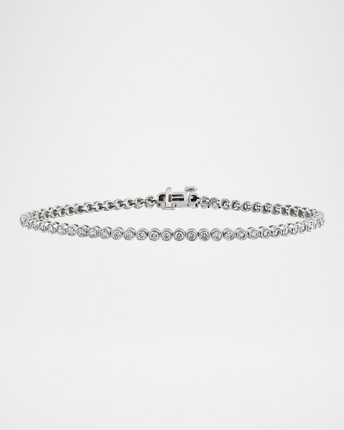 18K White Gold Traditional Diamond Tennis Bracelet, 3.00tcw