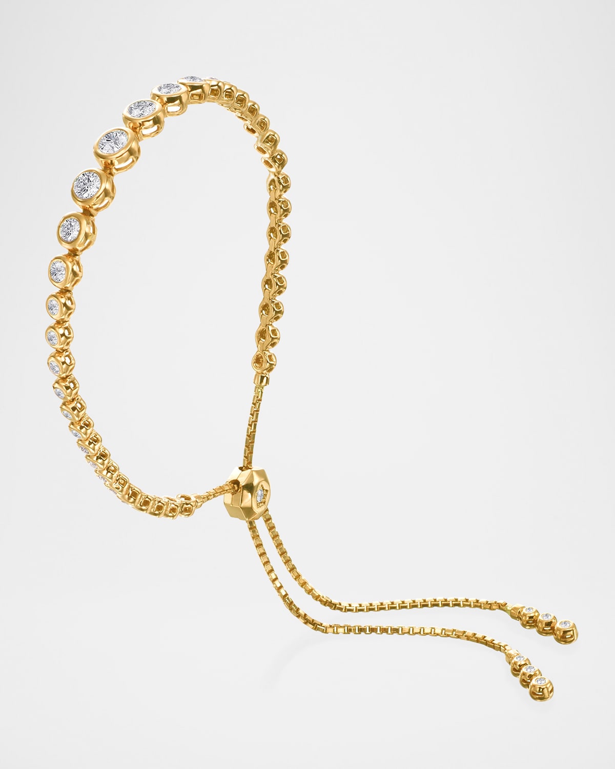 Diamond Fringe Graduated Adjustable Diamond Bracelet in 18K Yellow Gold