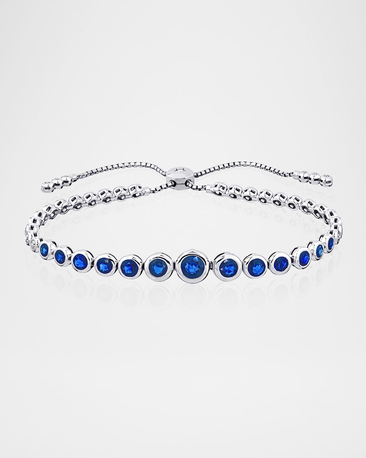Diamond Fringe Blue Sapphire Adjustable Diamond Bracelet