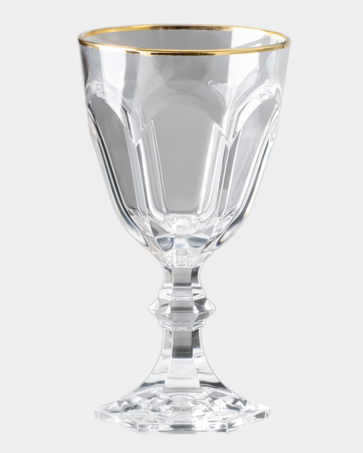 Mario Luca Giusti Dolce Vita Gold Thread Water Goblet, 6.75 Oz. In Transparent