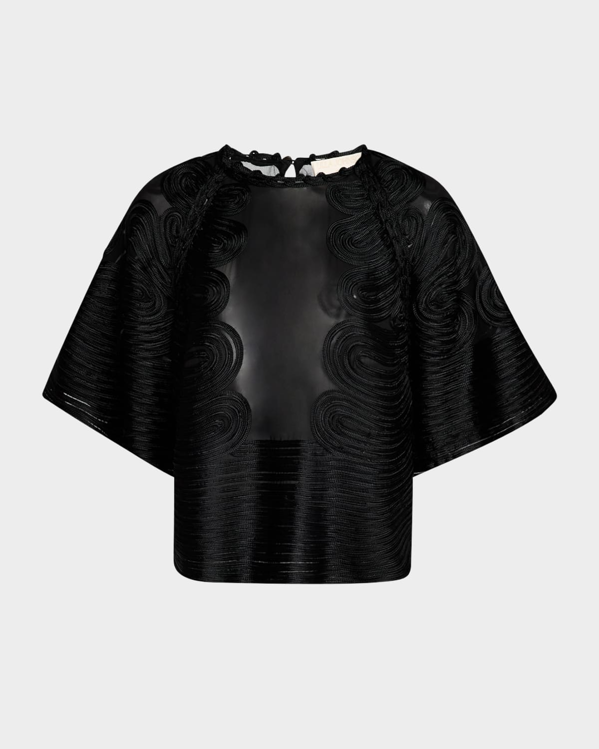 Ulla Johnson Marlo Textured Silk Blouse In Noir
