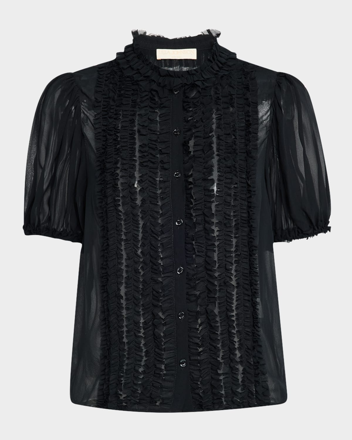 ULLA JOHNSON ADIRA RUFFLED SILK TOP 