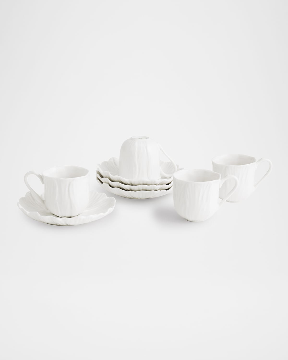 Michael Aram Gardenia Demitasse Set, Service For 4 In White