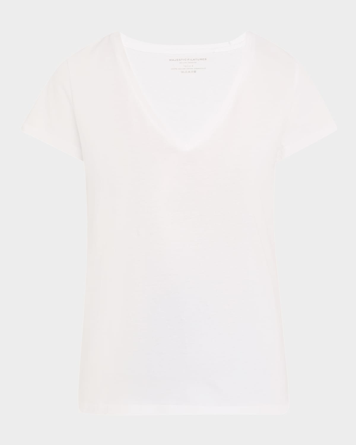 Majestic V-neck Organic Cotton T-shirt In White