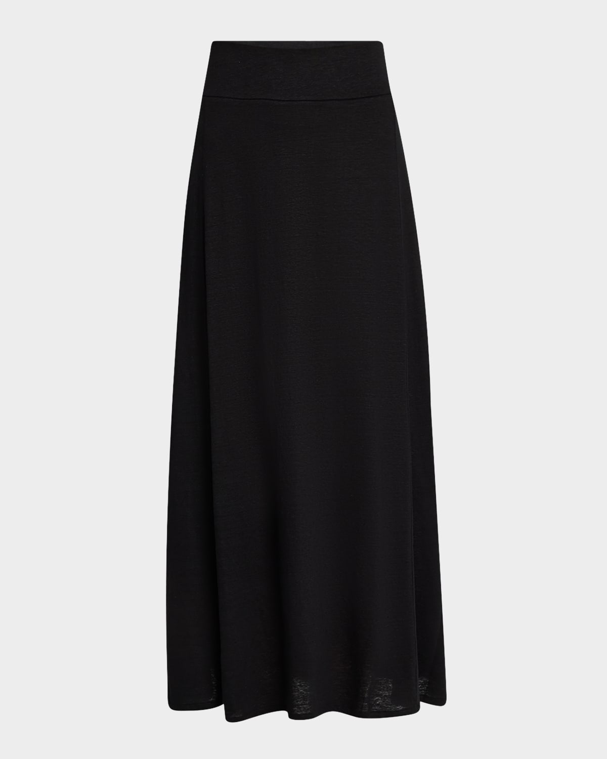 A-Line Stretch Linen Maxi Skirt