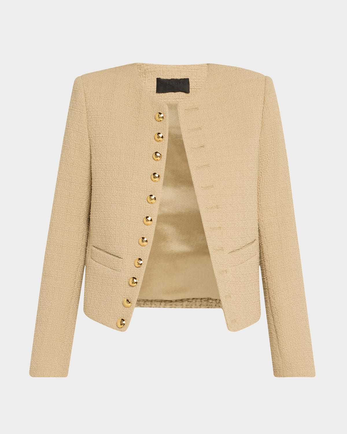 Shop Nili Lotan Patti Open-front Short Jacket In Patti Short Jacket