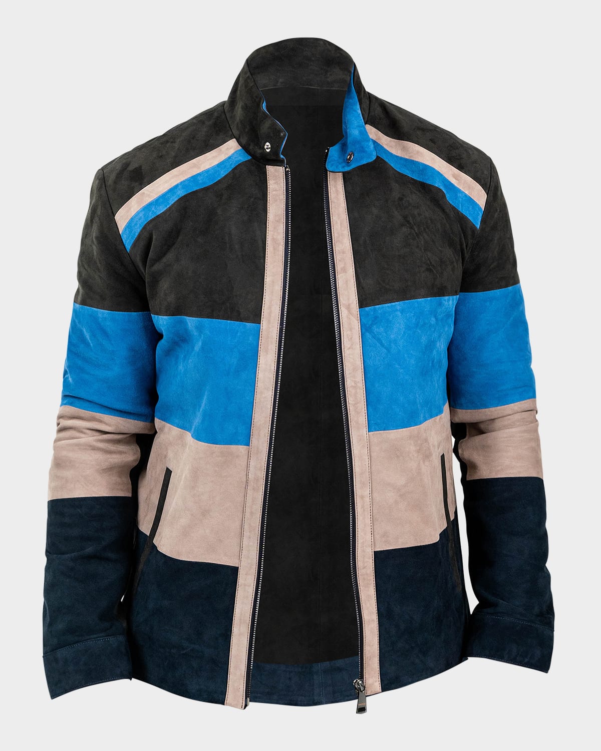 Men's Multicolor Paneled Suede Jacket