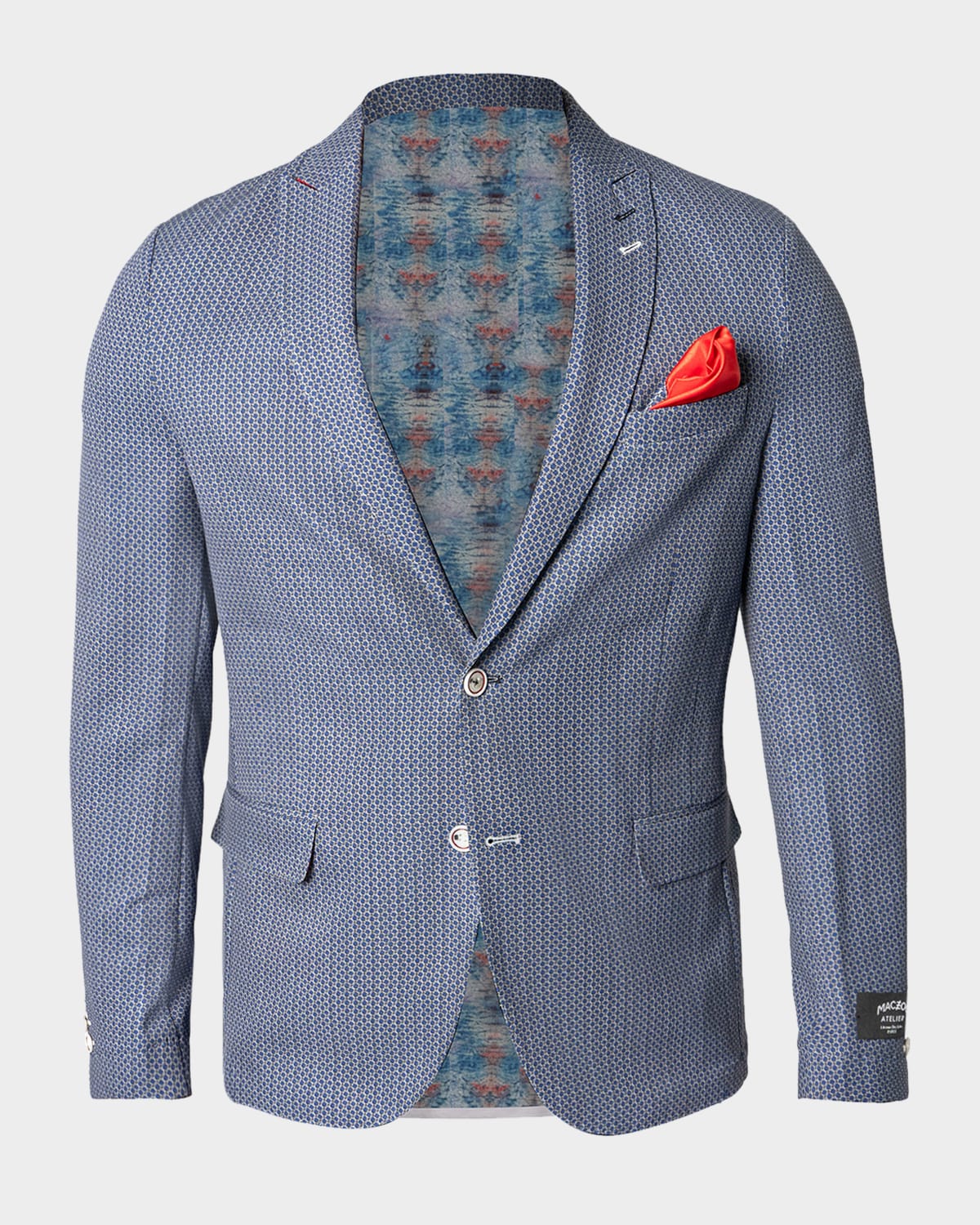 Maceoo Descartes Unconstructed Thatch Blue Blazer In Blue