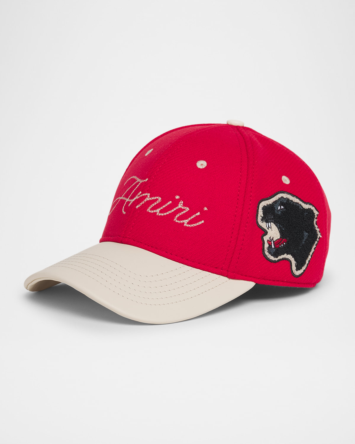 Amiri Panther Patch Two-tone Baseball Cap In Deep Red