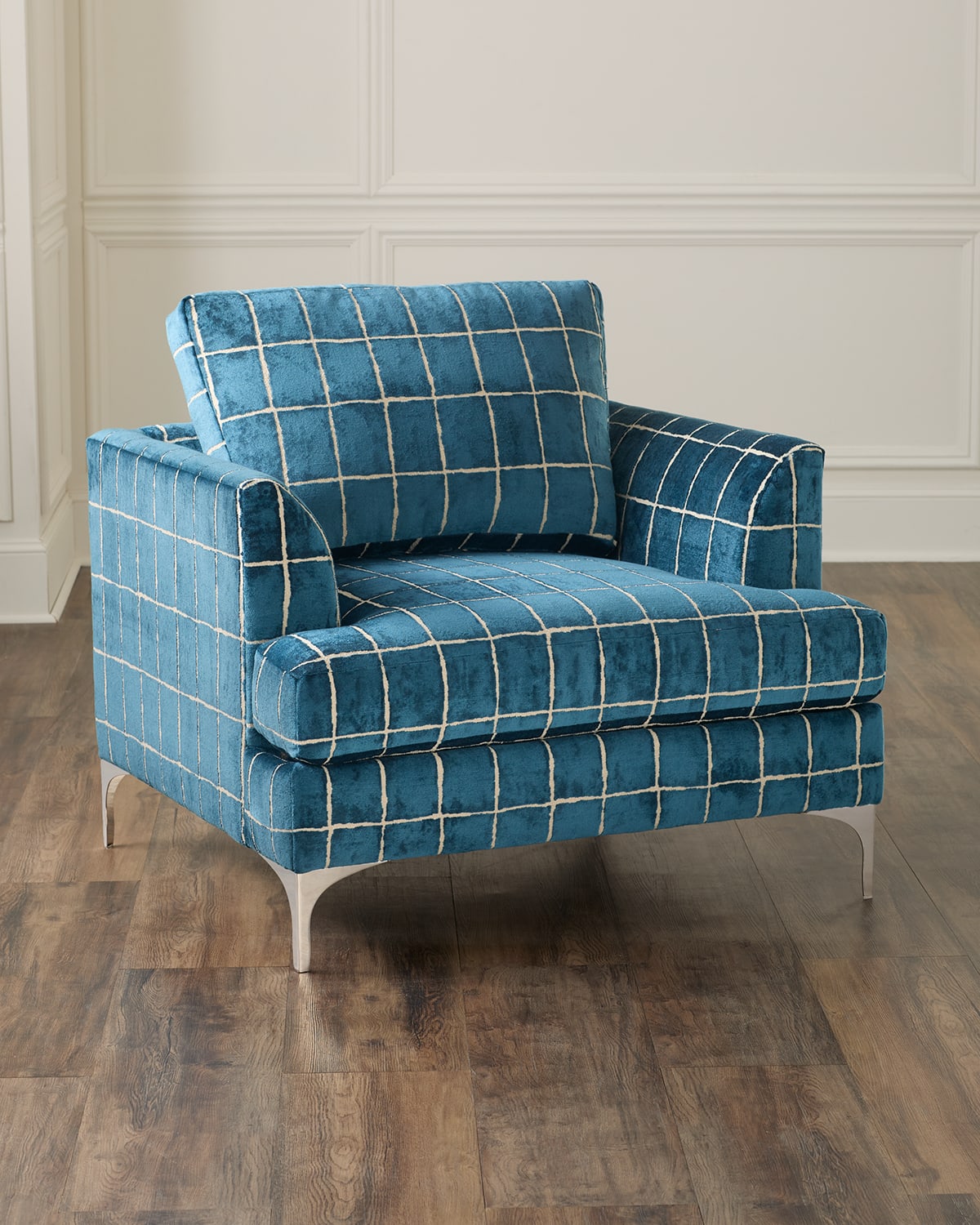Massoud Drew Lounge Chair In Blue