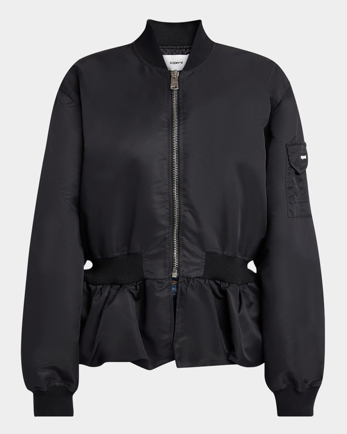 Bubble-Hem Bomber Jacket