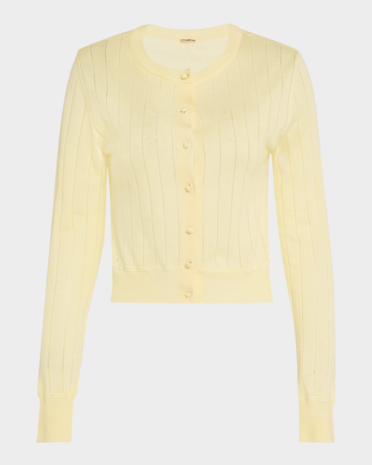 Adam Lippes Pointelle Silk Cardigan In Beurre