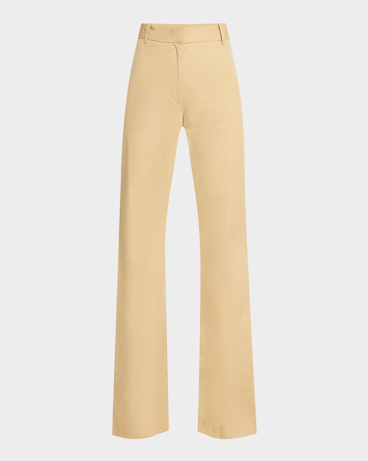 Shop Nili Lotan Effy Wide Leg Compact Cotton Pants In Desert Khaki