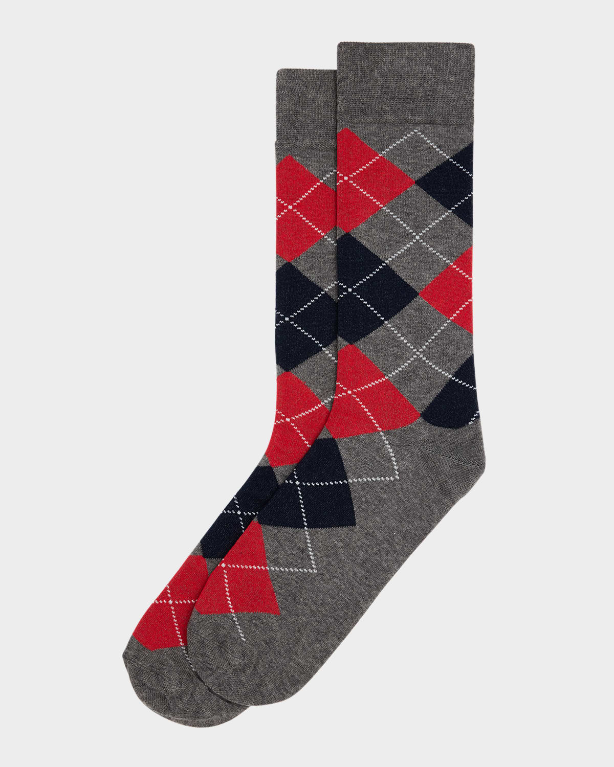 NEIMAN MARCUS MEN'S ARGYLE CREW SOCKS 