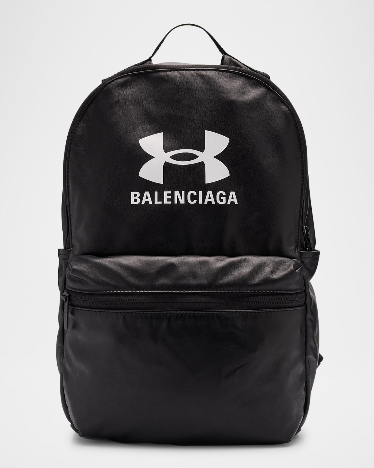 Shop Balenciaga X Under Armour Men's Lambskin Backpack In 1000 Black