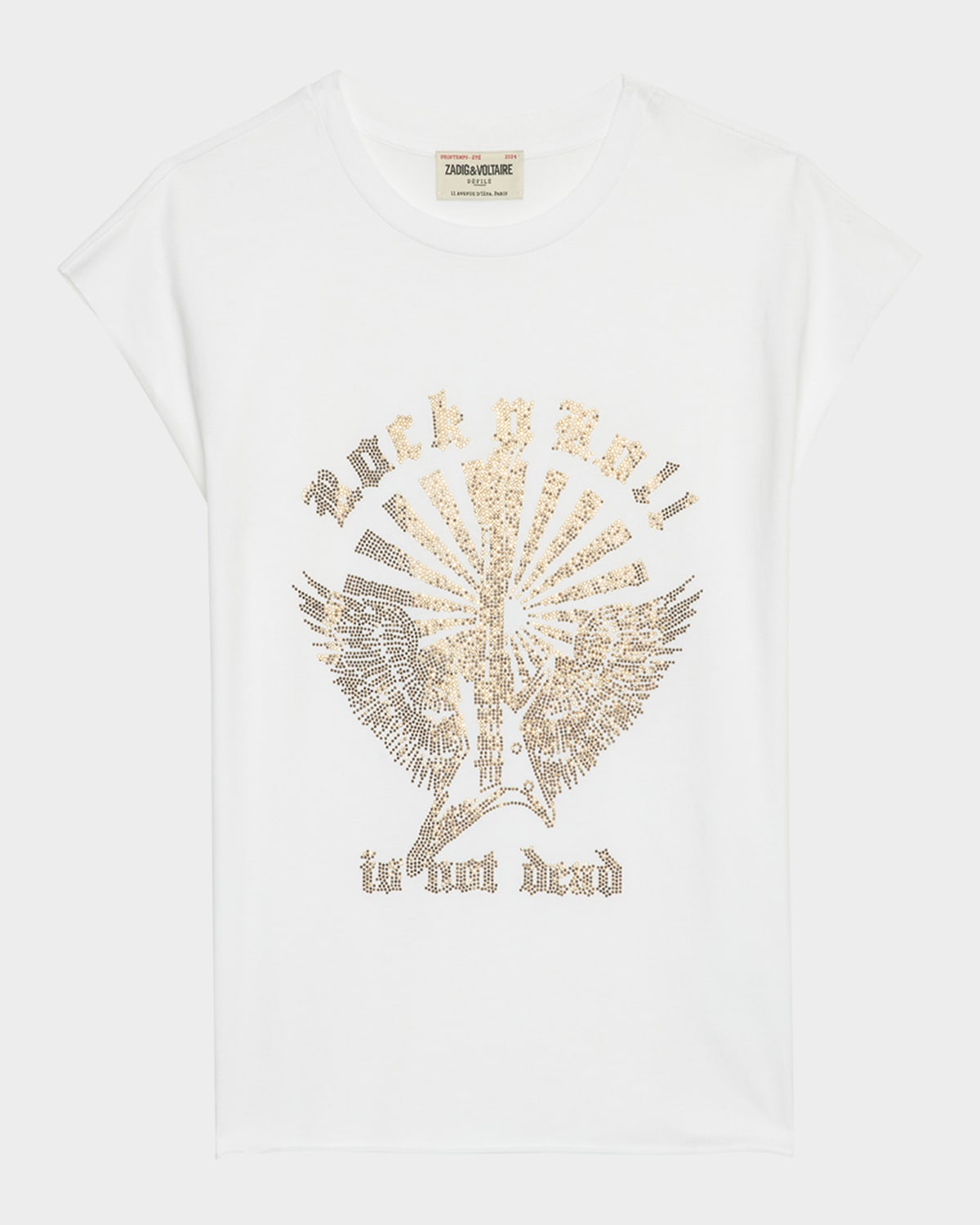 Zadig & Voltaire Womens Cloe Rhinestone-embellished Organic Cotton-jersey Tank Top White In White
