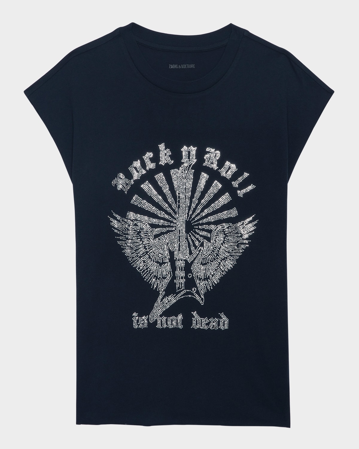 Shop Zadig & Voltaire Cloe Embellished Guitar Muscle Tee In Encre
