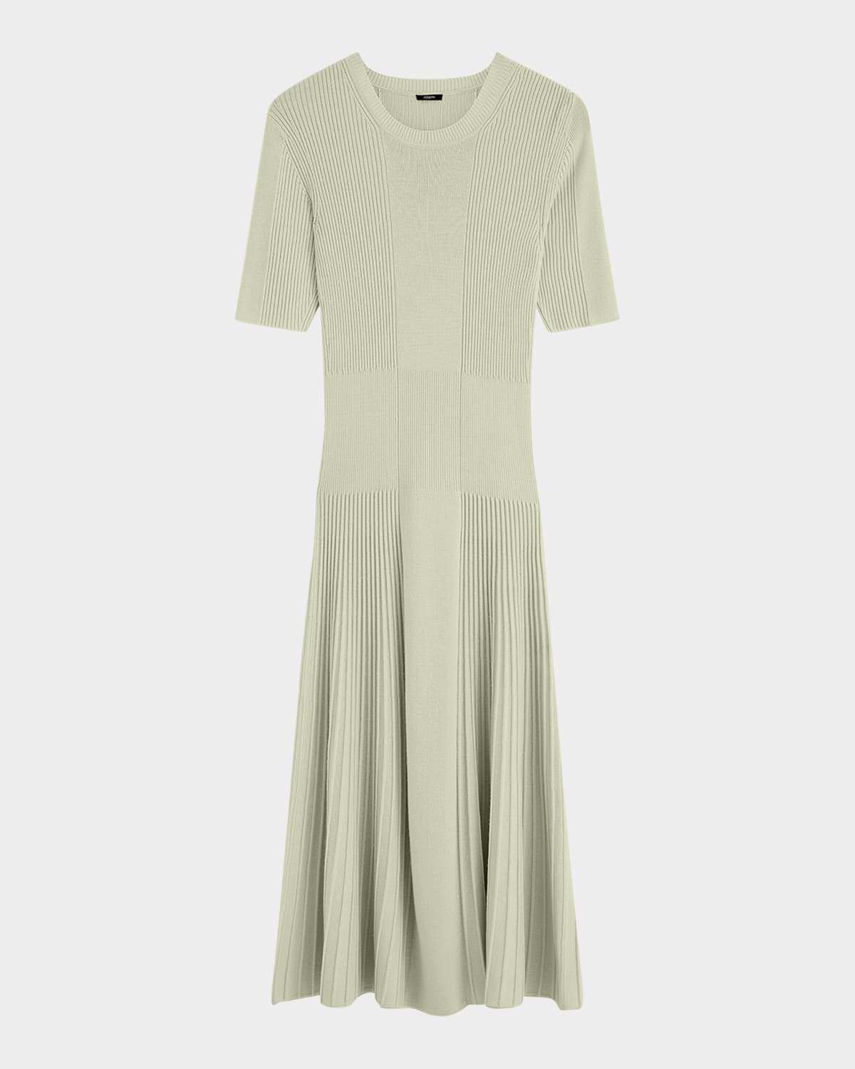 Shop Joseph Ribbed Merino Wool Midi Sweater Dress In Matcha