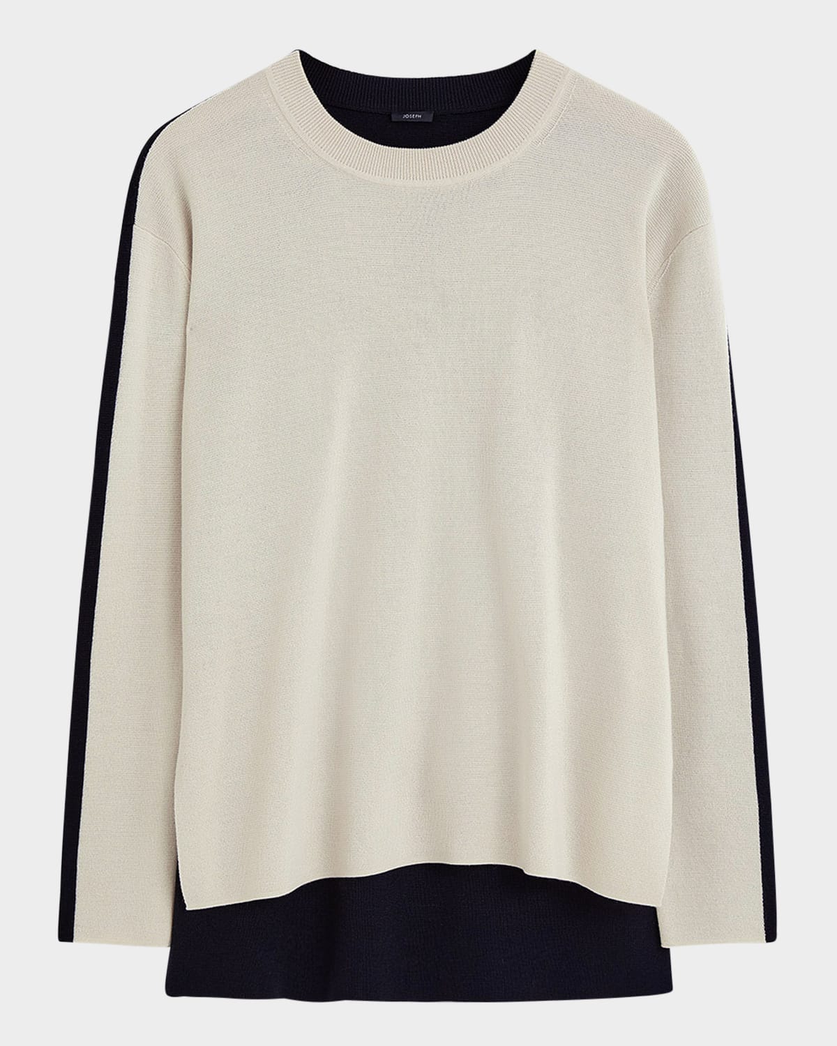 Joseph Bi-color Crewneck Sweater In Quailblack
