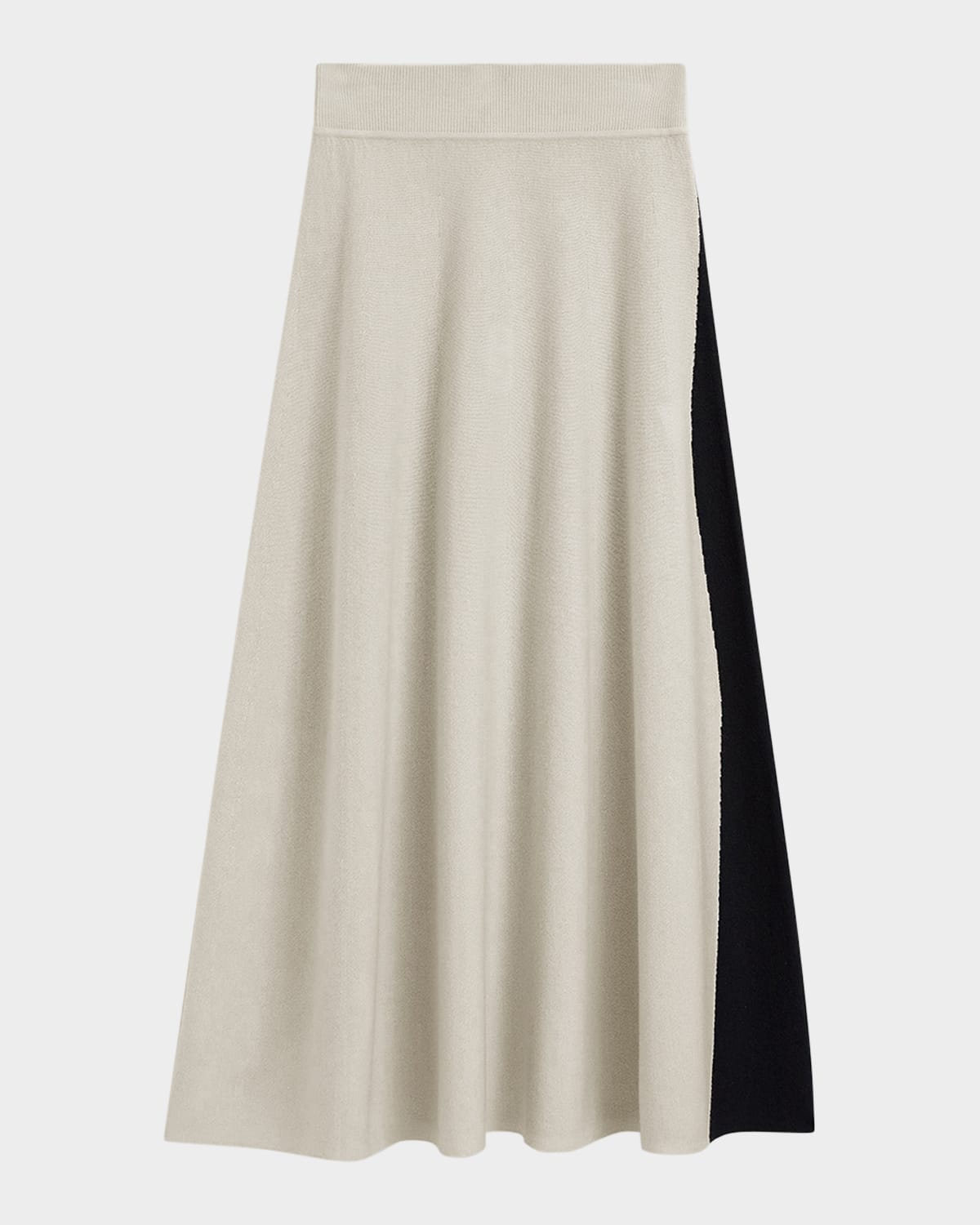 Bi-Color Knit Maxi Skirt