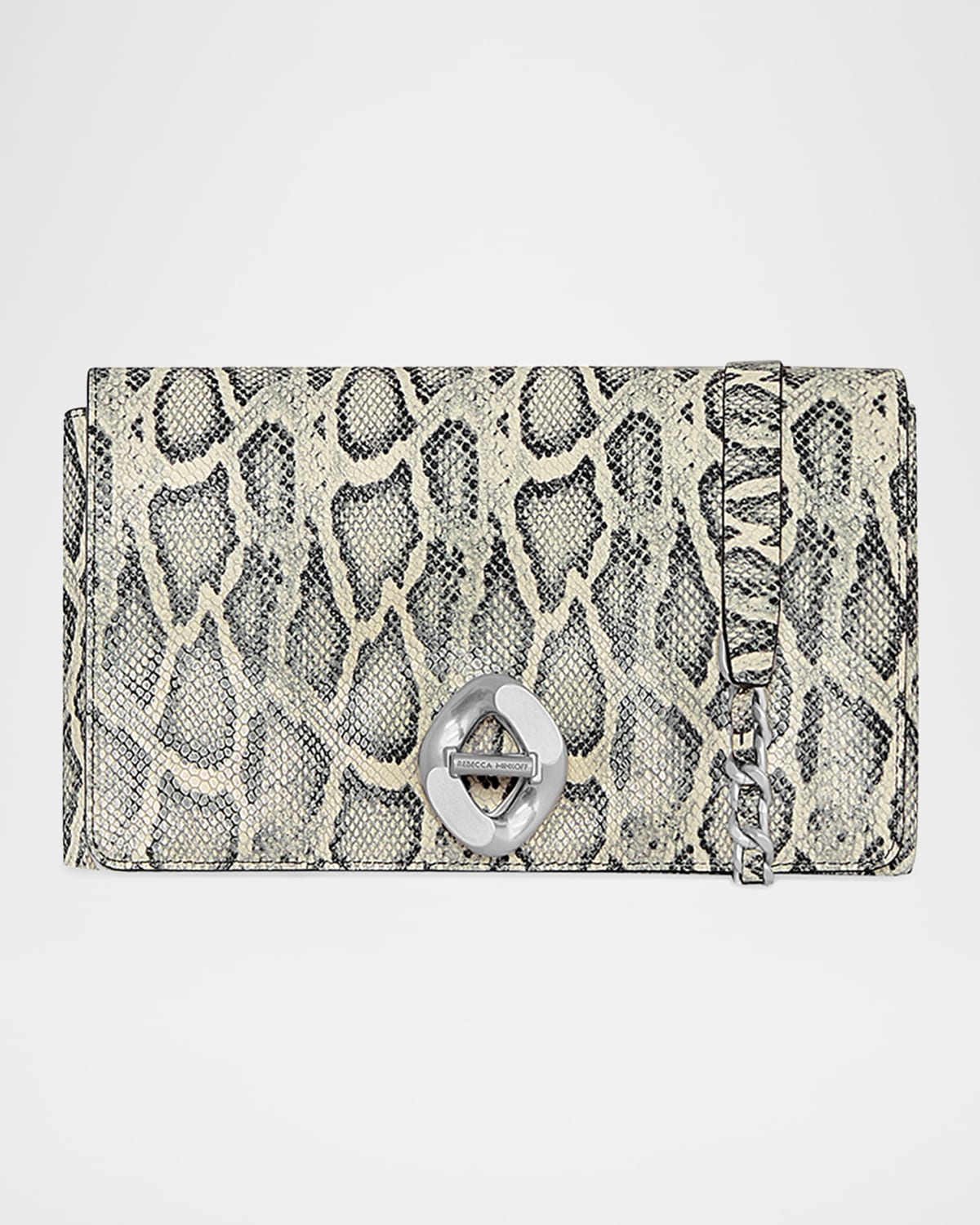 Rebecca Minkoff G Snake Printed Leather Crossbody Bag In Blackwhite