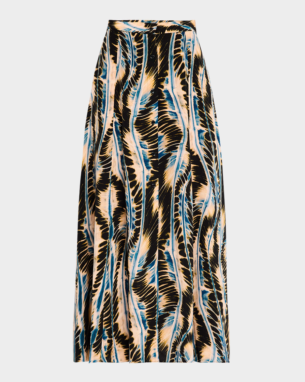 Ulla Johnson Rowan Button-front Silk Skirt In River