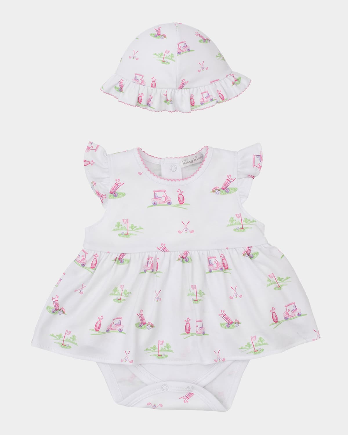 KISSY KISSY GIRL'S FAIRWAY FOURSOME BODYSUIT DRESS & HAT SET 