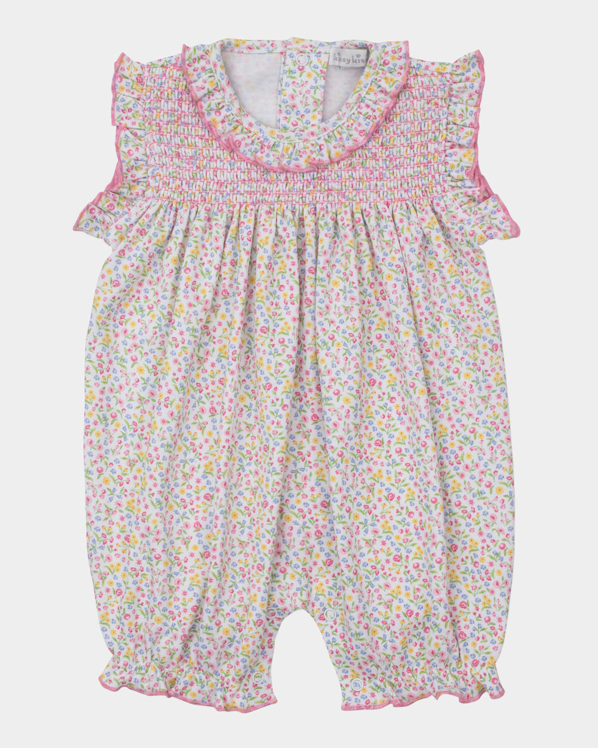Kissy Kissy Girl's Garden Trellis Smock Short Playsuit In Multi