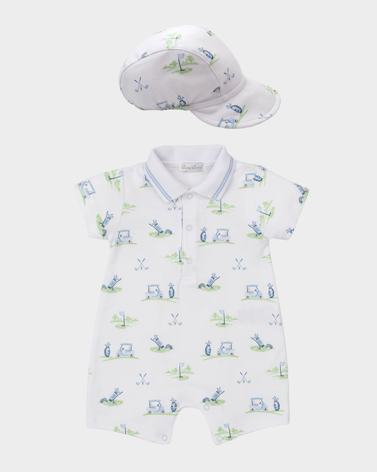 KISSY KISSY BOY'S FAIRWAY FOURSOME SHORT PLAYSUIT AND HAT SET 