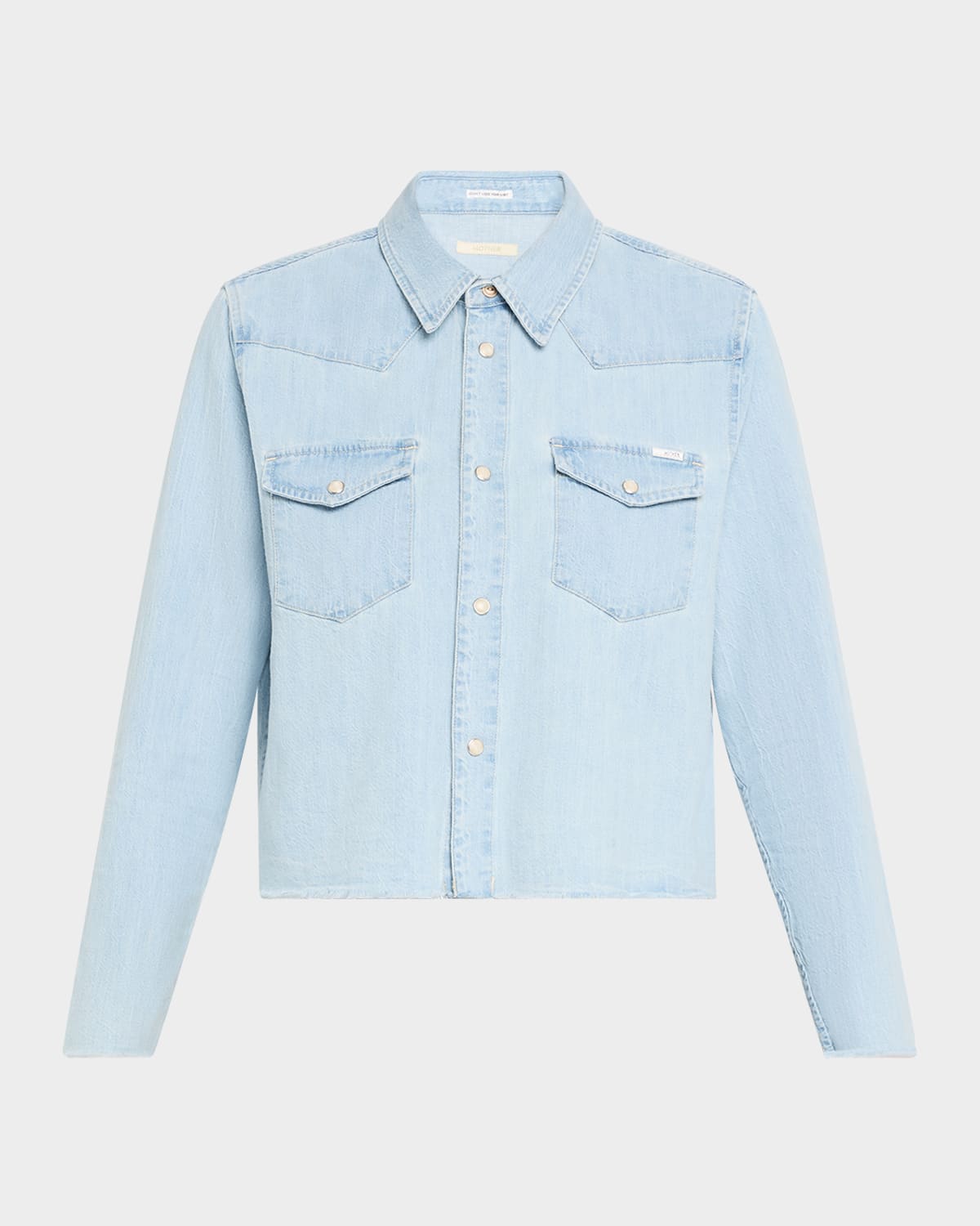 MOTHER THE SUPER EX CROP STEP FRAY SHIRT 