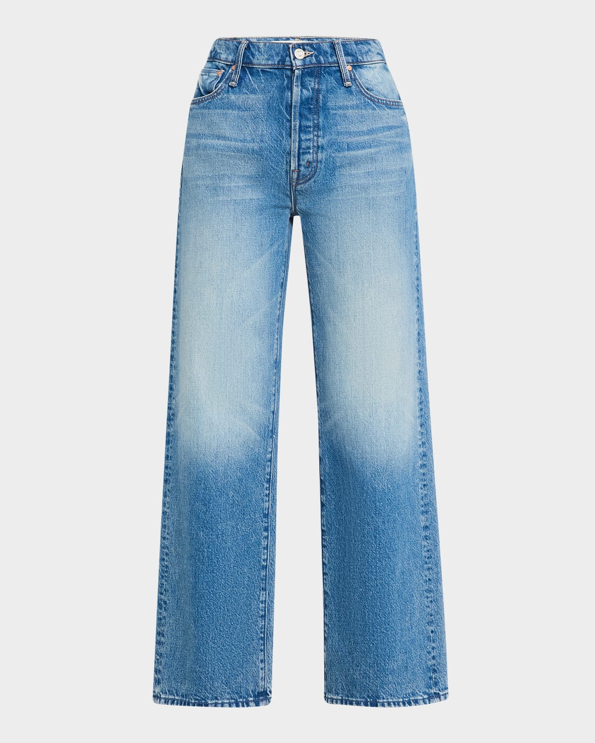 Mother Womens Different Strokes The Maven Sneak Straight-leg Mid-rise Jeans In Wipeout