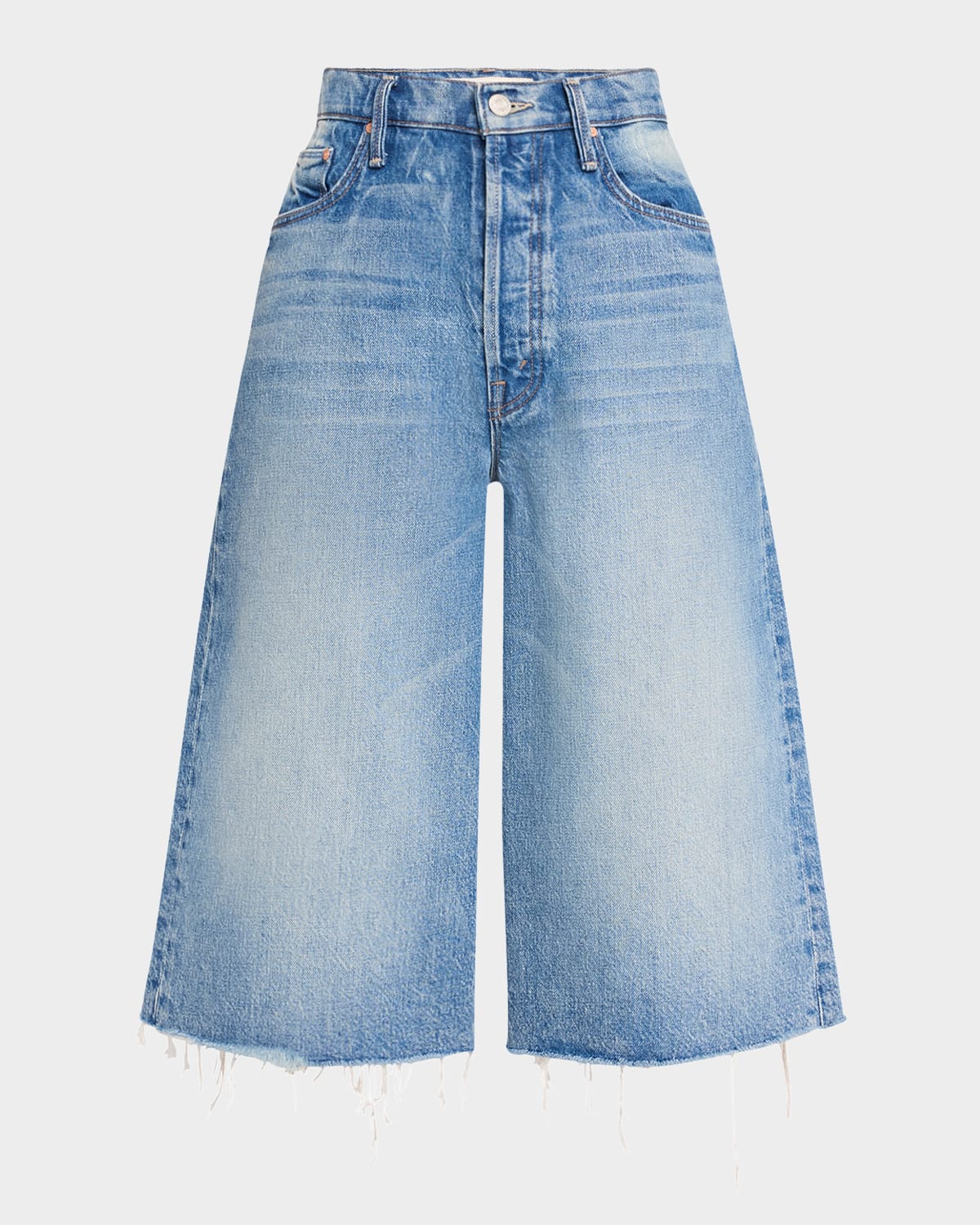 MOTHER THE WHOLE LOT FRAY DENIM CULOTTES 