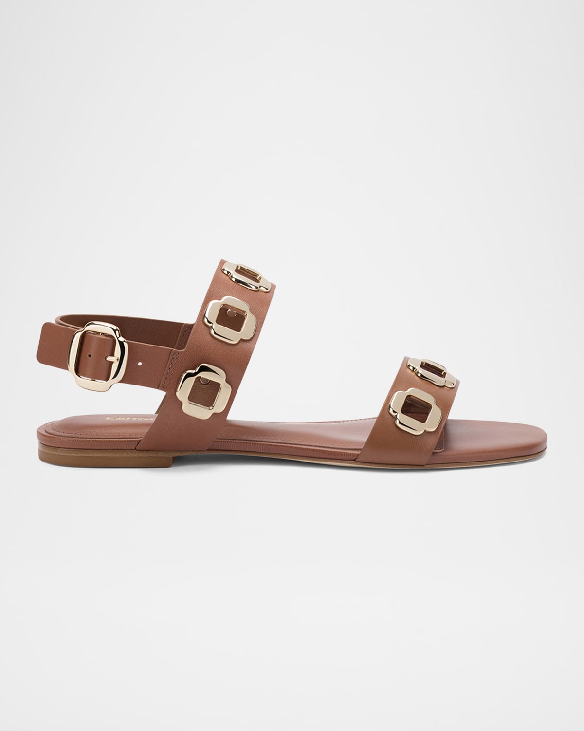 Milan Leather Flat Slingback Sandals