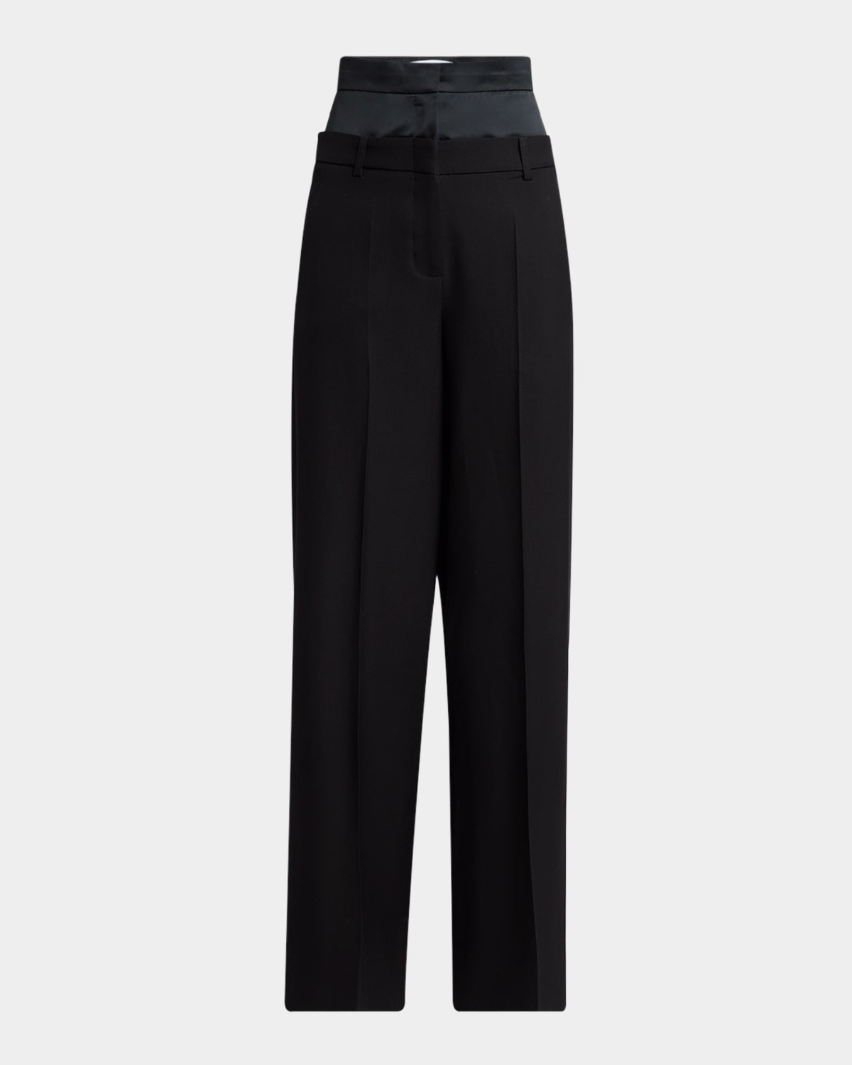 ERDEM DOUBLE WAISTBAND WIDE-LEG TROUSERS 