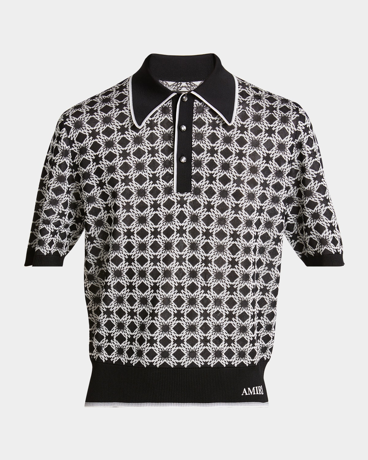 Shop Amiri Men's Ma Quad Polo Shirt In Black