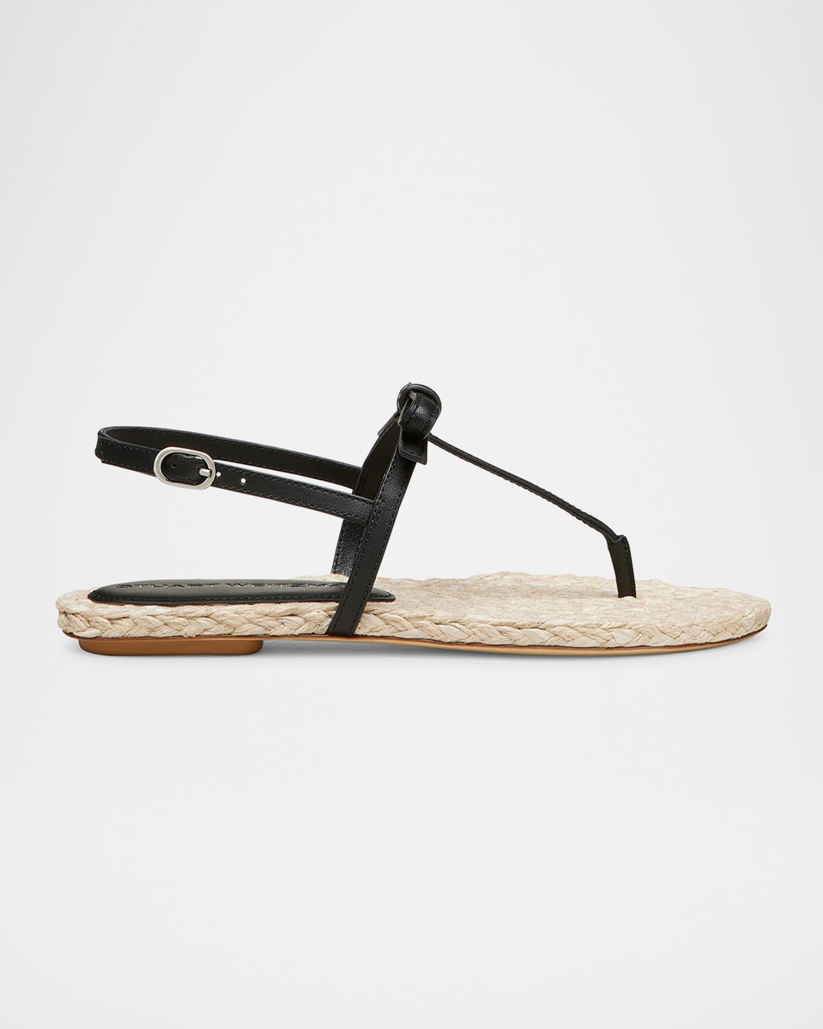 Stuart Weitzman Felicity Leather Bow Espadrille Sandals