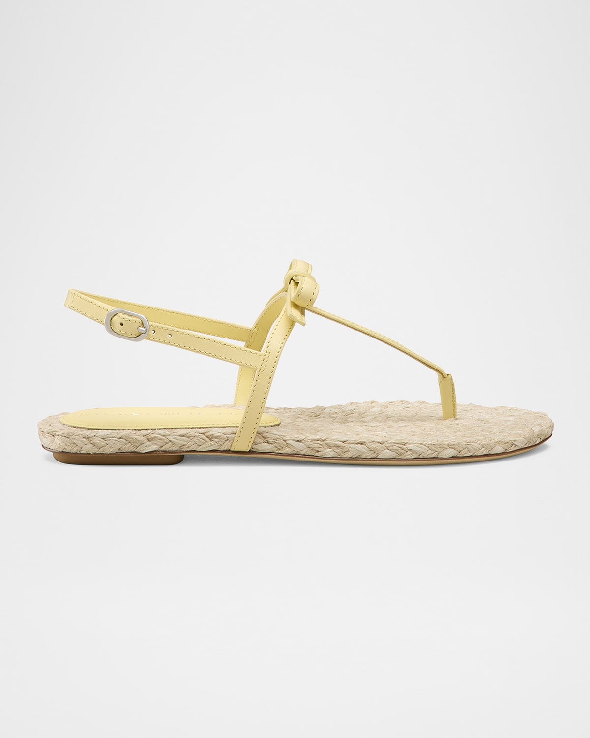 Stuart Weitzman Felicity Leather Bow Espadrille Sandals