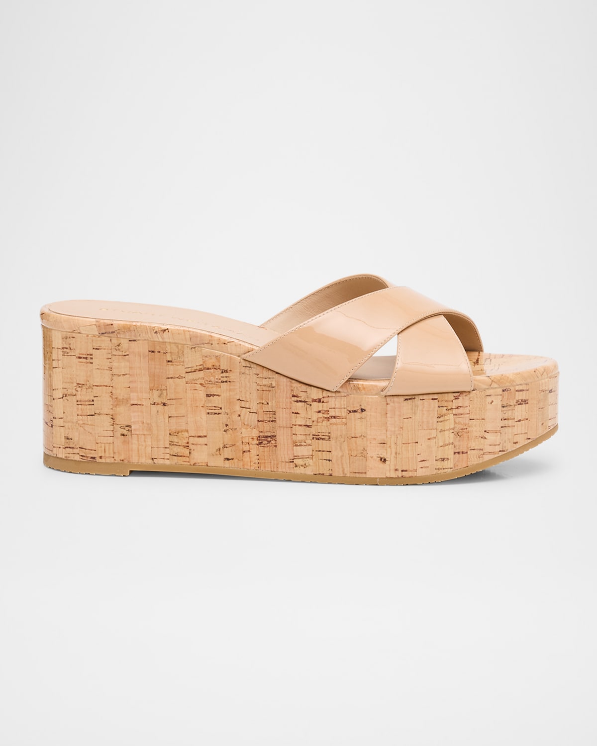 Stuart Weitzman Dayna Crisscross Wedge Platform Sandals In Adobe