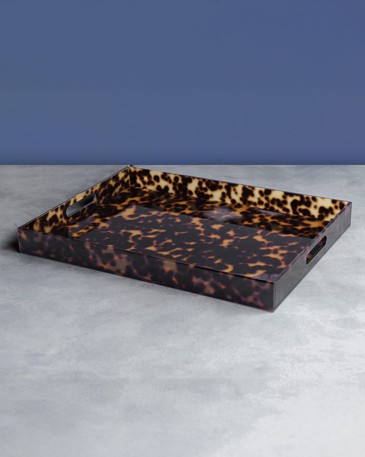 Beatriz Ball Vida Acrylic Tortoise Extra Large Tray With Handles In Tortoise